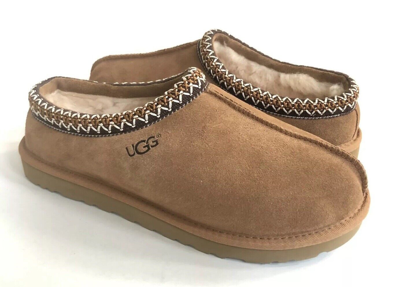 UGG MEN TASMAN CHESTNUT SHEARLING LINED MOCCASIN SHOE US 12 / EU 45.5 / UK  11