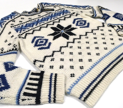 Polo Ralph Lauren Alpaca Hair Wool Snowflake Nordic Fair Isle 