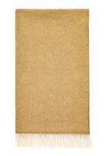 Bronte Herringbone Gold Soft Pure 100% Merino Lambswool Blanket Wool Throw