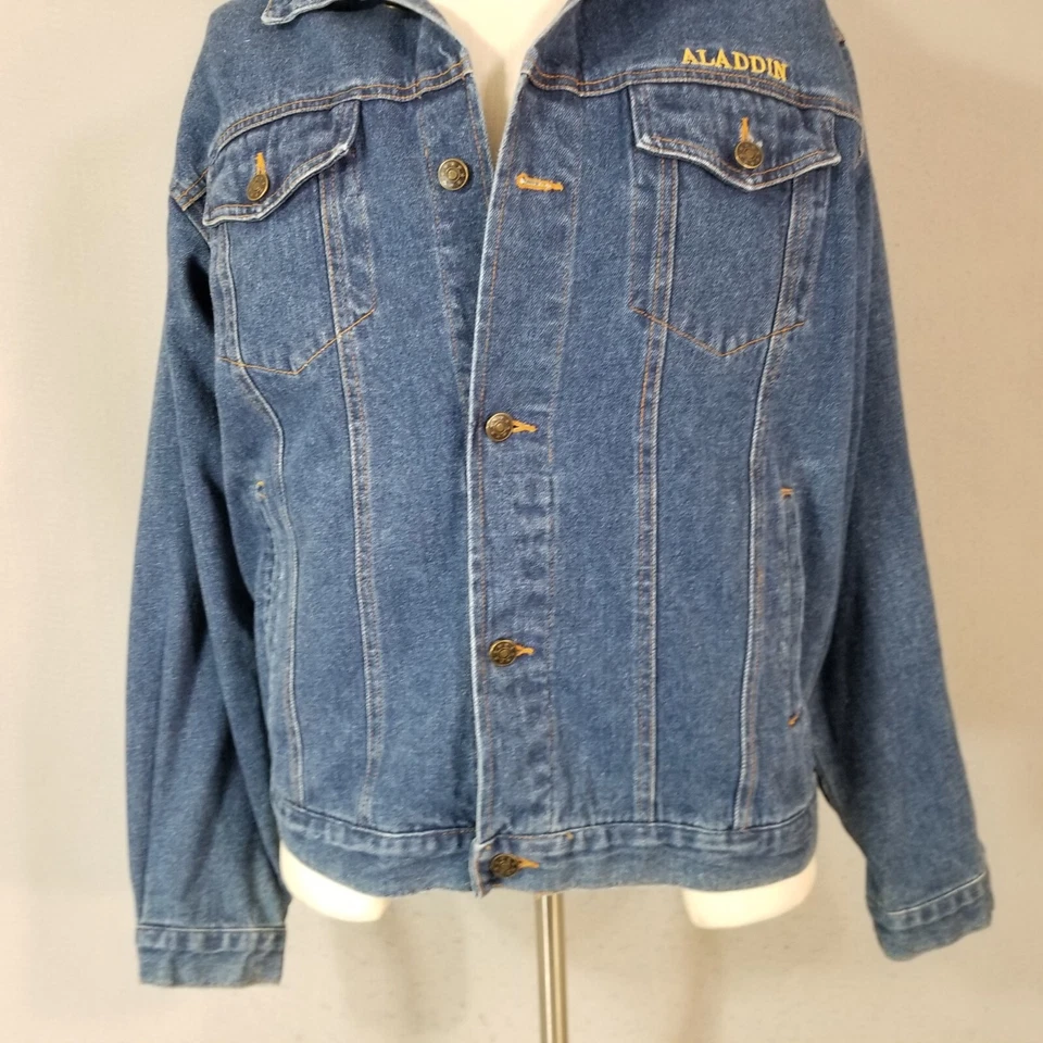 Aladdin Denim Trucker Jacket men's medium blue Aladdin Casino Las Vegas - Image 3 of 4
