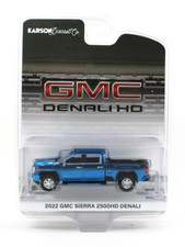 1:64 GreenLight CHROME BLUE CHASE 2022 GMC Sierra 2500HD Denali Chrm Whl NIP