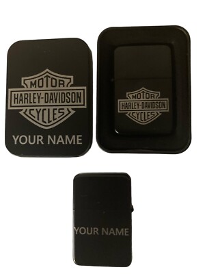 Harley Davidson Lighter Black Mate with Case PERSONALIZED