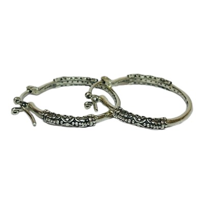 Sarda Bali Sterling 925 Silber Scroll Akzent Creolen - 0,20