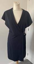 BNWT Womens Lipsy Navy Blue Wrap Dress UK 10
