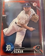 Mark Ecker 2016 Bowman Draft 1st Red Paper /5 Detroit Tigers