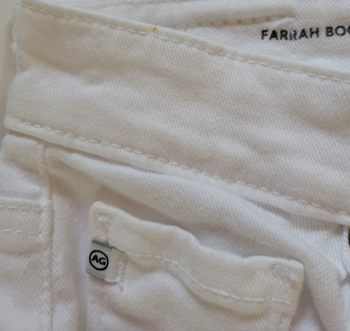 AG Farrah High Rise Boot Cropped Frayed Raw Hem Jean in Modern White - Size 28 - Picture 12 of 12
