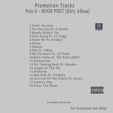 Rap/Hip-Hop. White CD. Polo G - HOOD POET [Dirty Album]