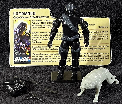 1985 SNAKE EYES V2 • COMPLETE • VINTAGE CARDBACK • G.I. JOE A REAL AMERICAN HERO