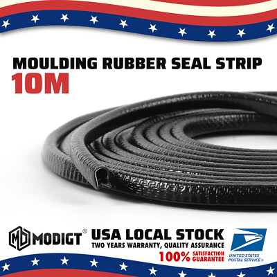 32FT Black Rubber Car Door Flexible Trim Edge Lock Guard Seal Strip Protector