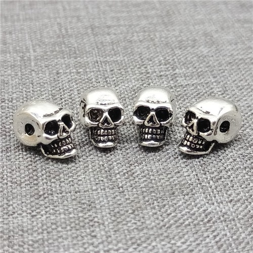 Qings Sterling Silver Skull Charm Beads – Halloween Jewelry For Bracelets & Necklaces