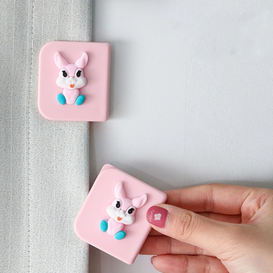 2pcs Cartoon Shower Curtain Clips Multifunctional Curtain Rings Clip