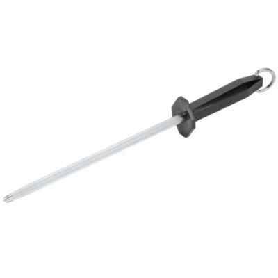 Victorinox 7.8991.2 10'' Regular Cut Knife Sharpening Steel, Black Plastic Handle