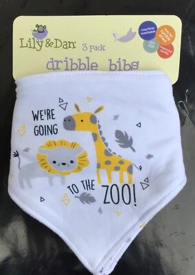 PRIMARK Pack de 3 baberos de regate con diseño de zoológico o búho