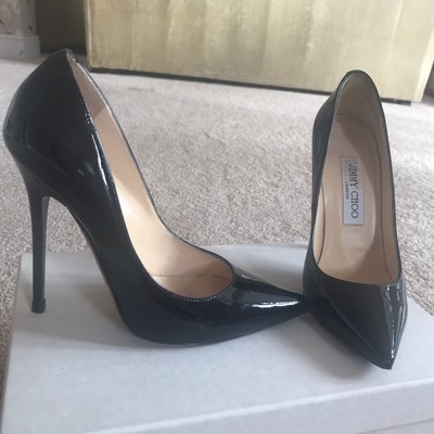 jimmy choo black court shoes