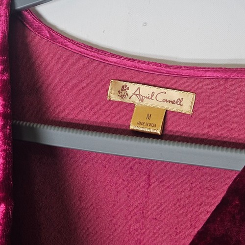 April Cornell Velvet Velour Sleeveless Magenta Dress M Boho Cowl Neck Holiday - Picture 4 of 9