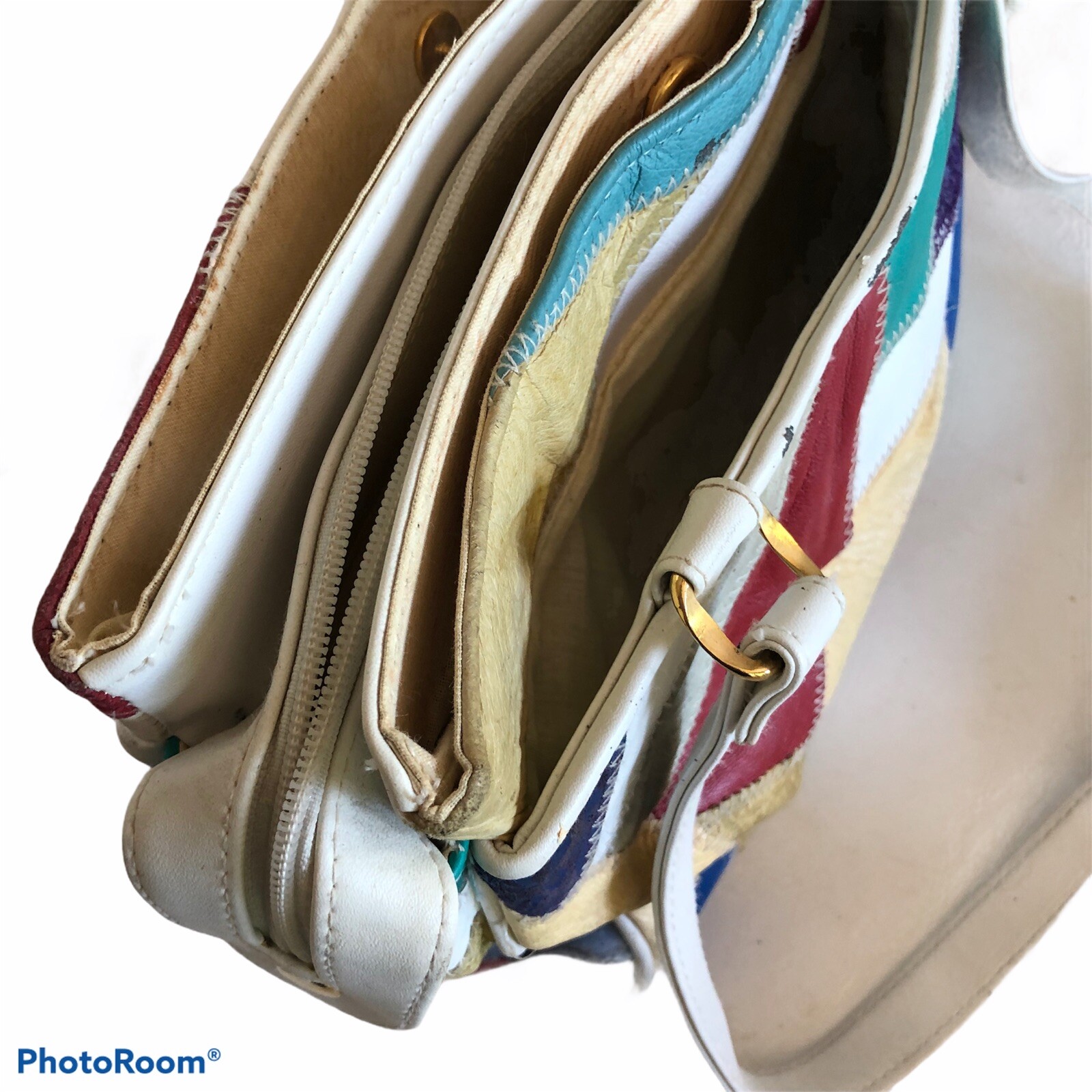 Patchwork Leather Handbag MultiColors Multi Leath… - image 7