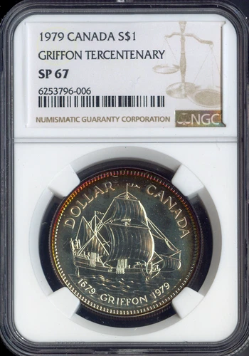 1979 Silver Canada Dollar $1 NGC SP67 Grifton Tercentenary - Quality