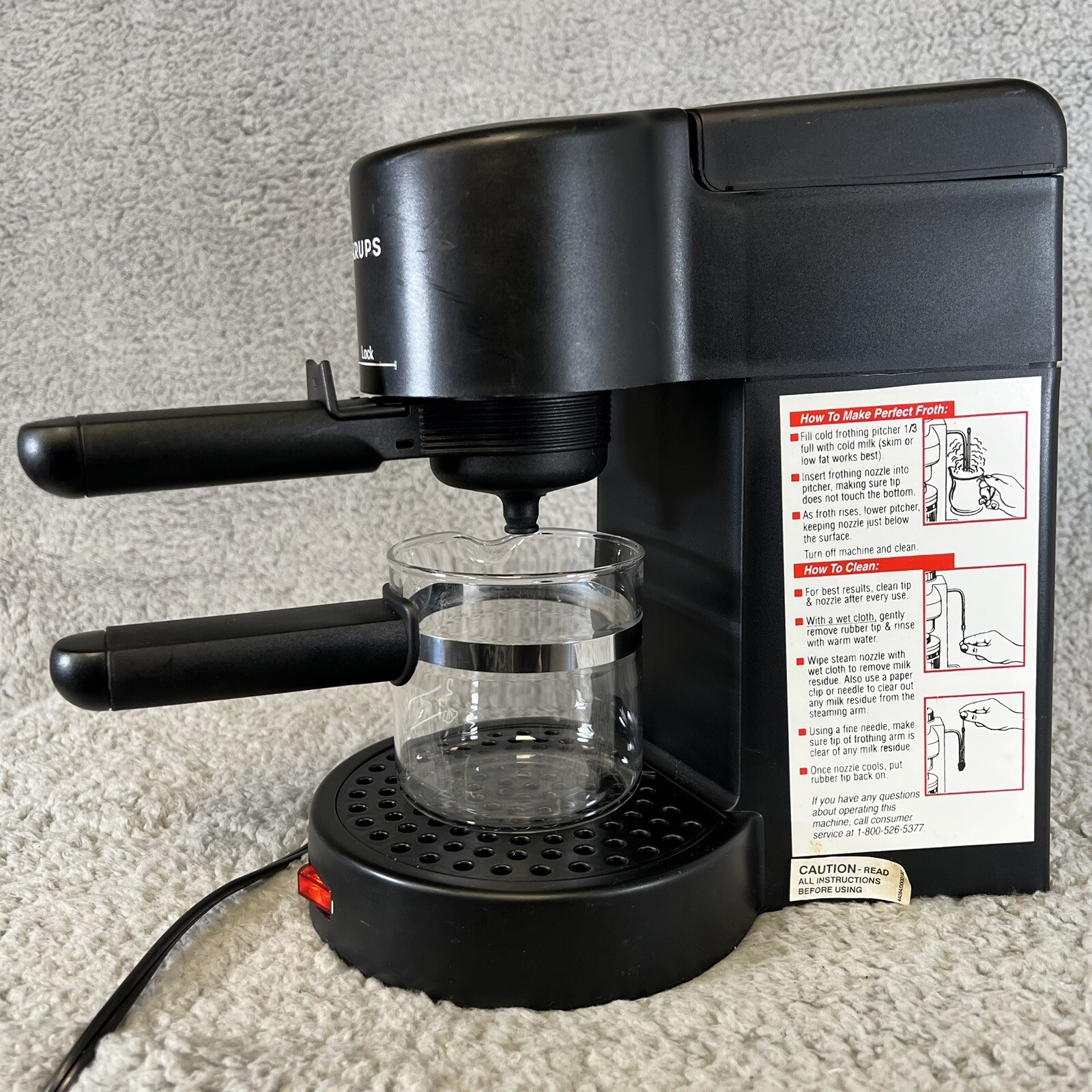 Krups Espresso Bravo Cappuccino Latte Maker Machine Black Model 871