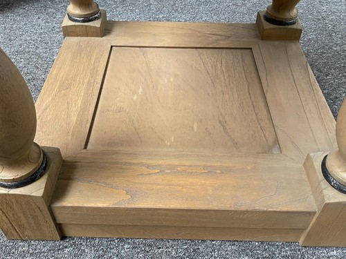 Hudson Rustic Solid Wood & Wrought Iron Metal Side Table: Chunky With Shelf £249 - Picture 9 of 12