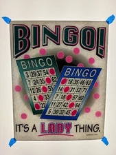 Authentic Vintage 90's BINGO! IT'S A LADY THING. Heat Transfer Iron On NOS