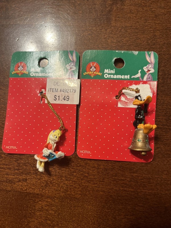 Matrix Looney Tunes Mini Ornament Set Of 2 New Miniature Need Cleaning