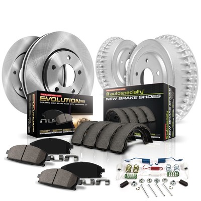 KOE15235DK Powerstop Brake Disc And Drum Kits 4-Wheel Set Front & Rear for Chevy