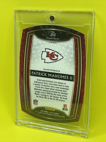 Patrick Mahomes 2020 Panini Select raro refractor troquelado púrpura nivel club prizm - Imagen 5 de 6