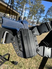 Chest Rig Holster 1911 Black Carbon Fiber Right Side Draw