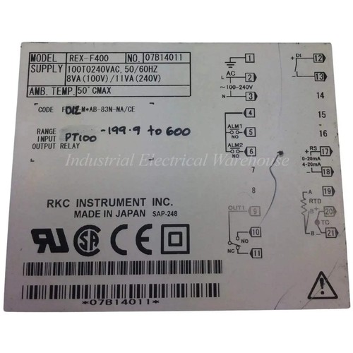 RKC Temperature Controller REX-F400 100-240VAC 0.0-100°C F801-8*AB-83N-NA/CE - Picture 2 of 8
