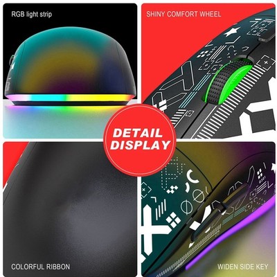 2.4G Wireless Mouse Type C Charging RGB Light 5 Level DPI Mouse For Compute UMUD