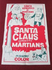 SANTA CLAUS CONQUERS THE MARTIANS FOLDED US ONE SHEET POSTER JOHN CALL 1964