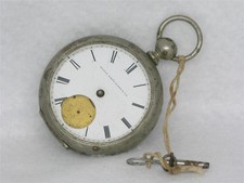 Antique 1873 Elgin National Gm Wheeler Keywind Silveroid Pocketwatch For Repair