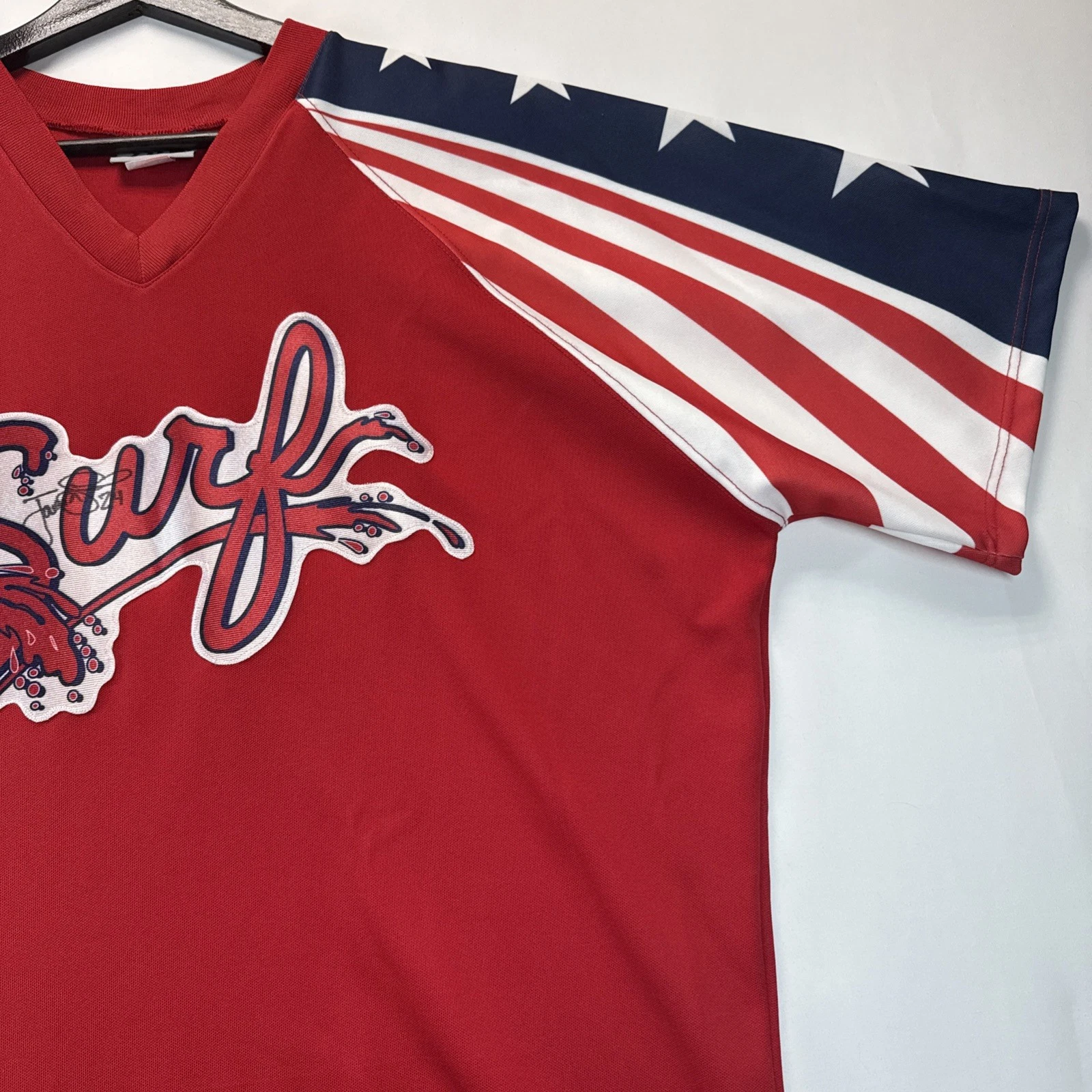 2006 Atlantic City Surf Baseball Stars-&-Stripes Jersey • #24 (UNK) Autographed - thumbnail 4