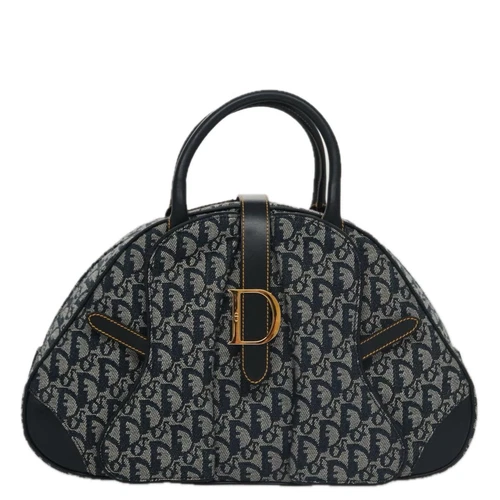 Sac à main Dior double selle toile marine authentique