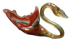 Vintage Lg Swan Bowl Blown Glass Swan, Murano Inspired Glass dish/Fruit Bowl 15"