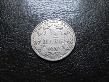 1/2 Mark coin, German Reich 1906 D, silver