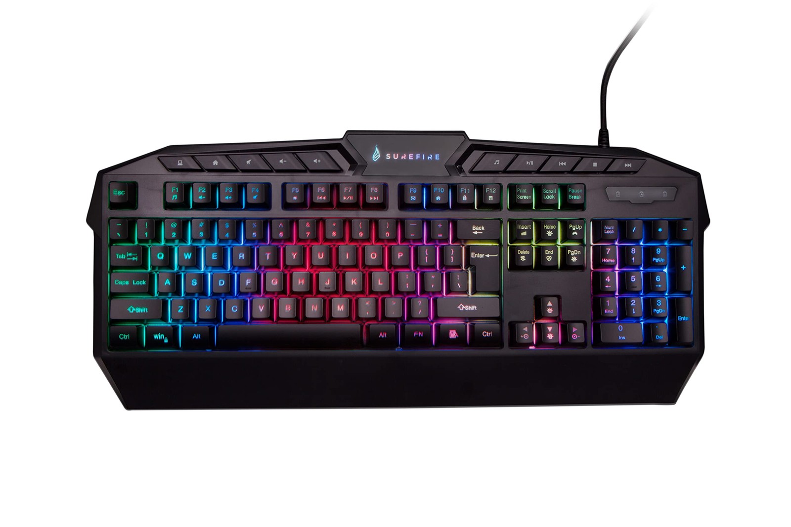 Clavier gaming Kingpin avec rétroéclairage LED et touches multimédias - Noir