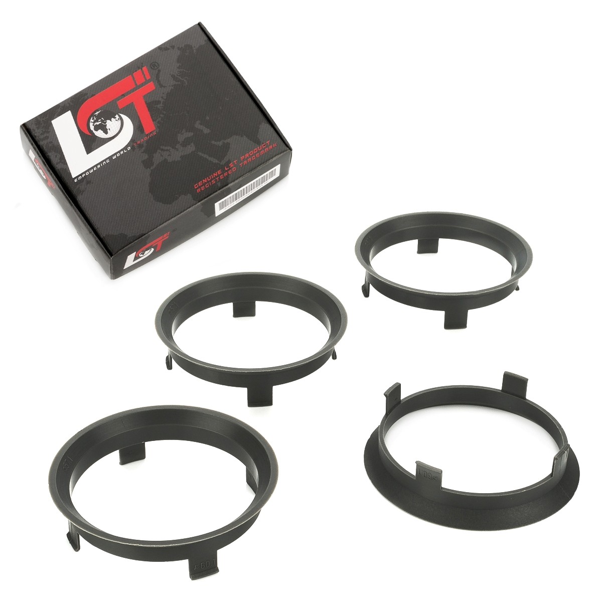 4x Centering Rings Spacers Gray Alloy Wheels Ø 57.1 mm - Ø 60.1 mm for DAIMLER
