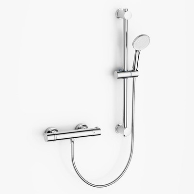 MORADO Thermostat-Brausestange mit verstellbarem Steigrohr-Set, Wandmontage Stabmischer