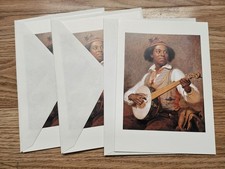 3 THE BANJO PLAYER MUSIC 1856 AMERICAN PAINTING  BY WILLIAM SIDNEY MOUNT CARDS