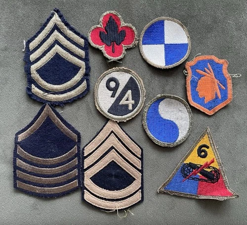 WWII WW2 US Army Military 29th, 94th Infantry Division 6th Armored Patch Lot