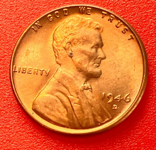 1946-S Lincoln Wheat Cent Penny GEM RED BU From an Original Bank Roll