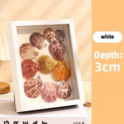 Holz 3D-Fotorahmen Rechteck Modern DIY Trockenblumenhalter Dekoration