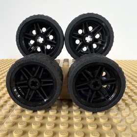 LEGO, Power Racers: 4x Black Wheels 30.4 x 20, 56145, 8137, BOOSTER BEAST, 2019
