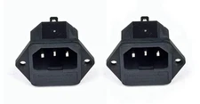 2 Pack AC Power IEC Standard C-14 Inlet Connector W/Fuse Holder SP-862