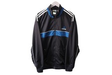 Vintage ADIDAS Track Jacket Full Zip Size XL black sport windbreaker 90s