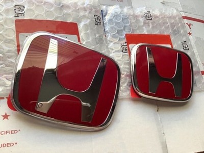 Red/Front Grille Trunk Emblem For Honda Accord 2016-17 Sedan 4-Door H Badge