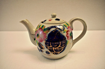 Vintage Japanese Miniature Teapot Superior Quality CJ Hand Painted Floral Pott''R