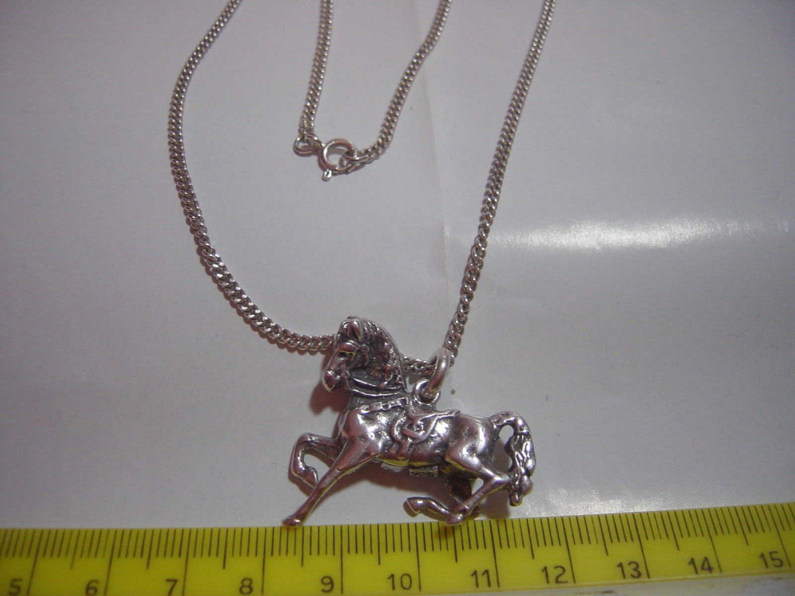 VINTAGE Solid Silver beautiful large prancing hor… - image 6