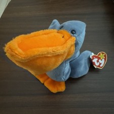 1996 Ty 4107 Scoop the Pelican Beanie Babies RARE ERROR ON TAG